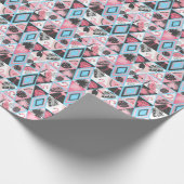 Patchwork tropische flamingo, palmpatroon. cadeaupapier (Hoek)