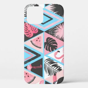 Patchwork tropische flamingo, palmpatroon. Case-Mate iPhone case