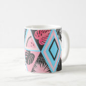 Patchwork tropische flamingo, palmpatroon. koffiemok (Voorkant rechts)