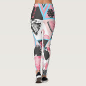 Patchwork tropische flamingo, palmpatroon. leggings (Achterkant)
