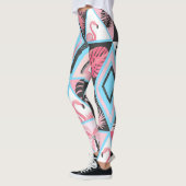 Patchwork tropische flamingo, palmpatroon. leggings (Links)