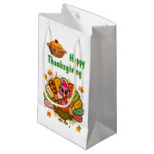 Patchwork Turkey Thanksgiving Klein Cadeauzakje (Voorkant Gekanteld)