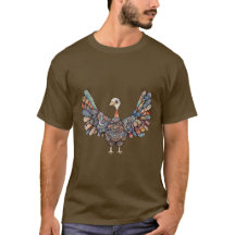 Patchwork Turkije Thanksgiving T-shirt