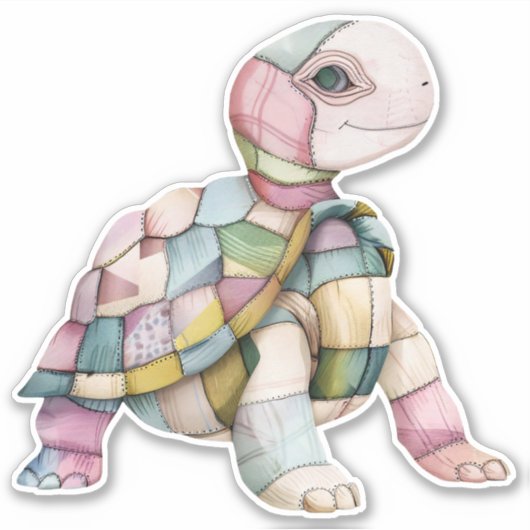 Patchwork Turtle Sticker (Voorkant)
