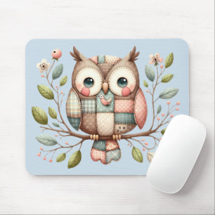 Patchwork Uil in Fantasievol Bos Muismat