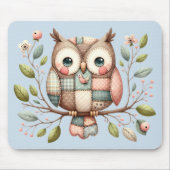 Patchwork Uil in Fantasievol Bos Muismat (Voorkant)