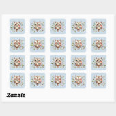 Patchwork Uil in Fantasievol Bos Vierkante Sticker (Vel)