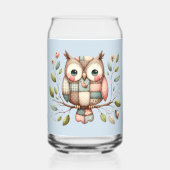 Patchwork Uil in grillig bos Blikvorm Glas (Achterkant)