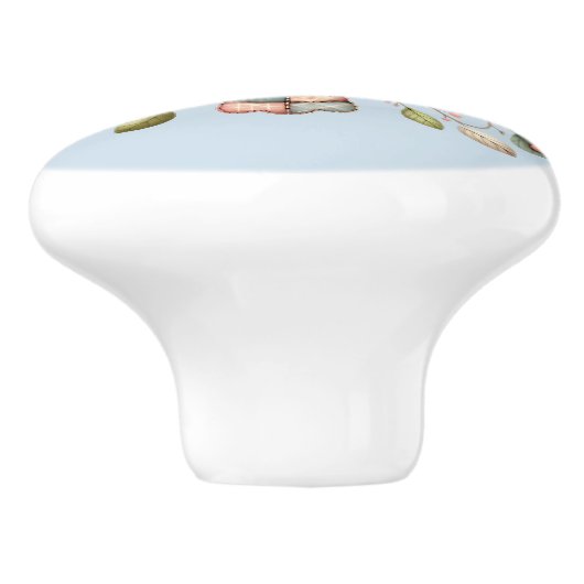 Patchwork Uil in grillig bos Keramische Knop (Zijkant)