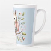 Patchwork Uil in grillig bos Latte Mok (Rechts)