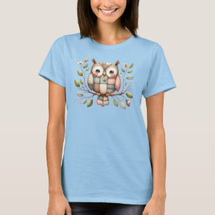 Patchwork Uil in grillig bos T-shirt