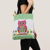 Patchwork Uil Met Stippen Tote Bag (Dichtbij)