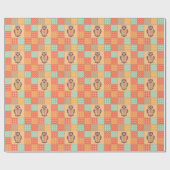 Patchwork Uil Naadloos Patroon Cadeaupapier (Vlak)