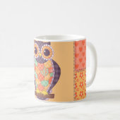 Patchwork Uil Naadloos Patroon Koffiemok (Voorkant rechts)