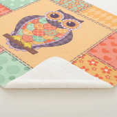 Patchwork Uil Naadloos Patroon Sherpa Deken (3/4)