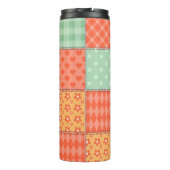Patchwork Uil Naadloos Patroon Thermosbeker (Achterkant)