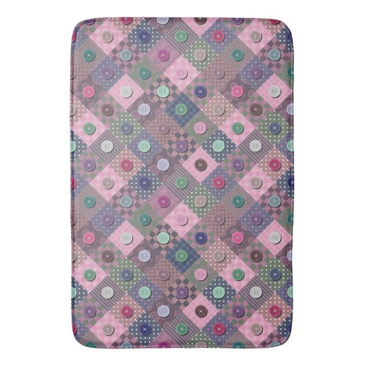 Patchwork Uniek patroon met meerdere kleuren voor Badmat (Voorkant Verticaal)