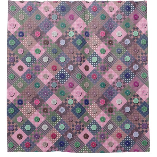 Patchwork Uniek patroon met meerdere kleuren voor Douchegordijn (Voorkant)