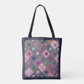 Patchwork Uniek patroon met meerdere kleuren voor  Tote Bag (Achterkant)