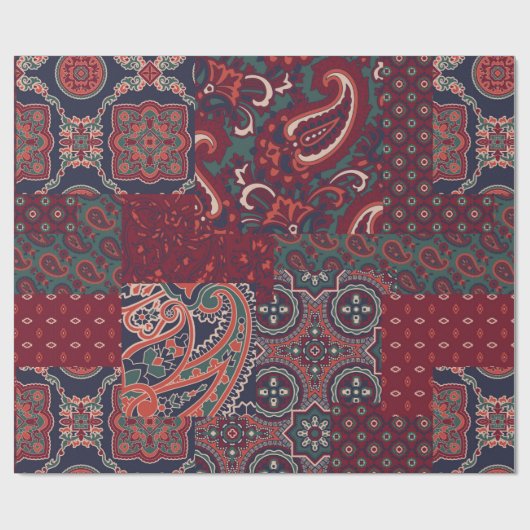 patchwork van cashmere paisleyzijde abstract vi cadeaupapier (Vlak)
