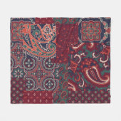 patchwork van cashmere paisleyzijde abstract vi fleece deken (Voorkant (Horizontaal))