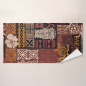 Patchwork van Hawaiiaanse stijl tribale motieven Badhanddoek (Badhanddoek)