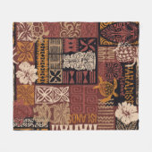 Patchwork van Hawaiiaanse stijl tribale motieven Fleece Deken (Voorkant (Horizontaal))