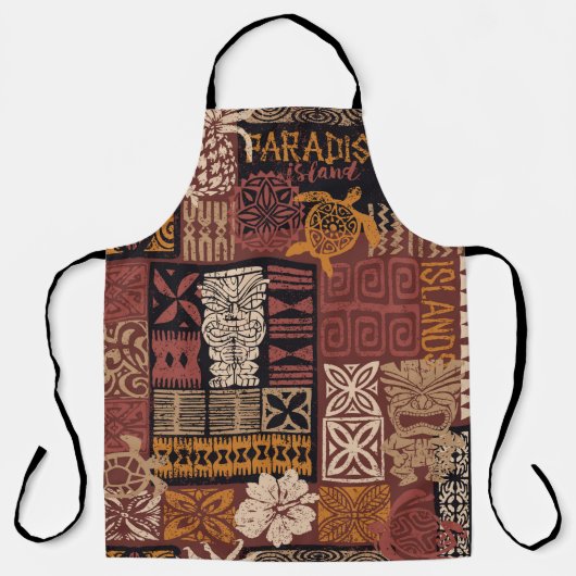 Patchwork van Hawaiiaanse stijl tribale motieven Schort (Voorkant)