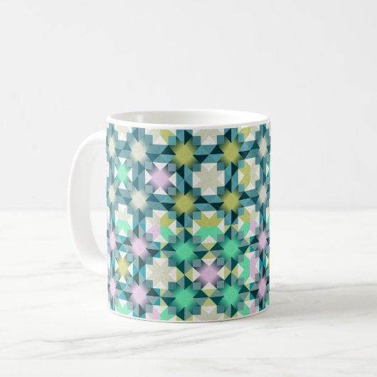 Patchwork van Northern Lights Koffiemok (Voorkant links)