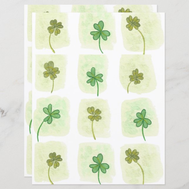 Patchwork van Shamrocks en Clover Scrapbook Papier (Voorkant / Achterkant)
