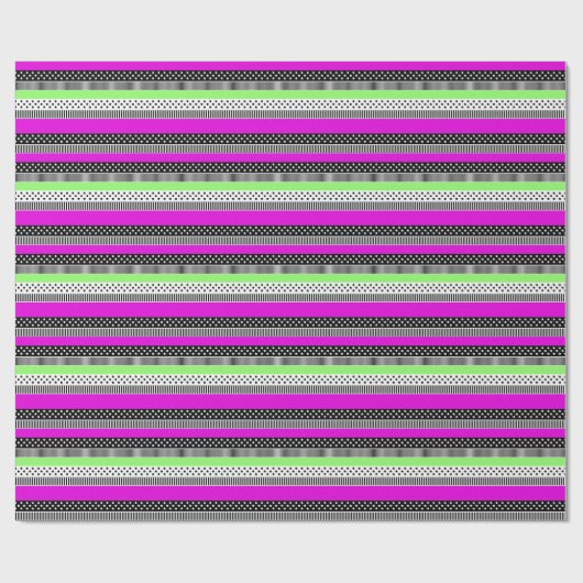 Patchwork van zwart-wit en neon strepen cadeaupapier (Vlak)