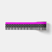 Patchwork van zwart-wit en neon strepen grosgrain lint (Voorkant)