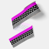 Patchwork van zwart-wit en neon strepen grosgrain lint (Achterkant)