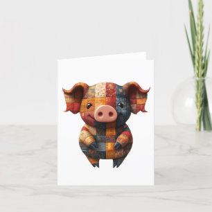 Patchwork Varken Groeten Kaart