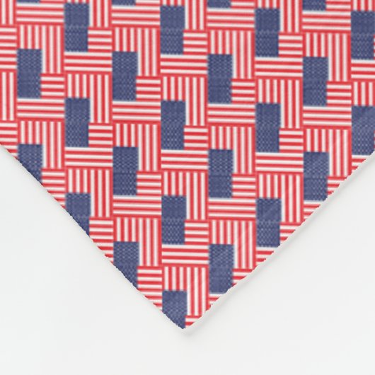 Patchwork Verenigde Staten Vlag Patroon Fleece Deken (Hoek)