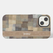 Patchwork Vierkanten iPhone Hoesje (Achterkant horizontaal)