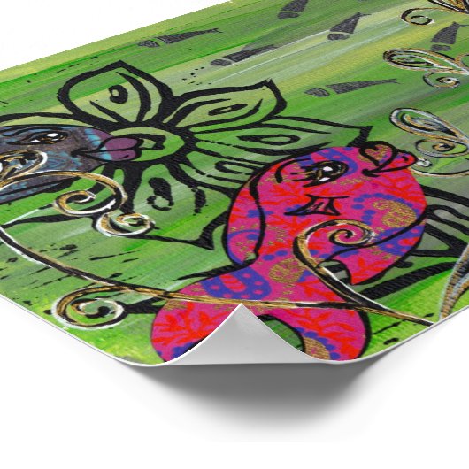 Patchwork visafdrukken poster (Hoek)
