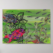 Patchwork visafdrukken poster (Voorkant)