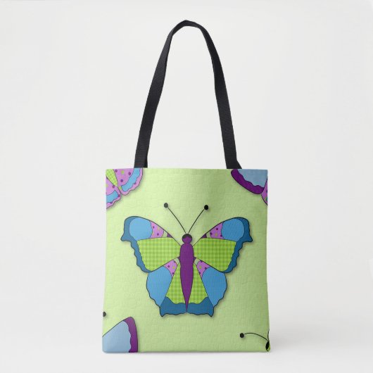 patchwork vlinder tote bag (Voorkant)