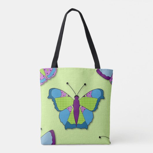 patchwork vlinder tote bag (Achterkant)