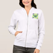 Patchwork Vlinderpatroon op Groen Hoodie (Voorkant)