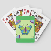 Patchwork Vlinderpatroon op Groen Pokerkaarten (Achterkant)