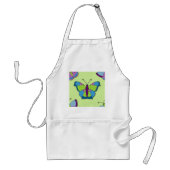 Patchwork Vlinderpatroon op Groen Standaard Schort (Voorkant)