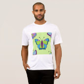 Patchwork Vlinderpatroon op Groen T-shirt (Voorkant volledig)
