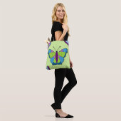 Patchwork Vlinderpatroon op Groen Tote Bag