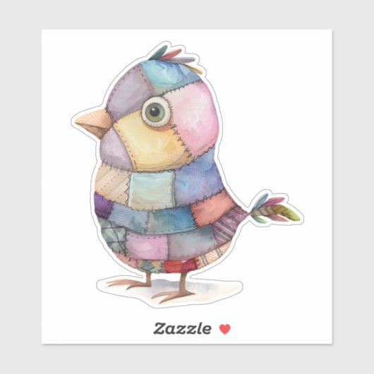 Patchwork Vogelsticker Sticker (Vel)