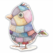 Patchwork Vogelsticker Sticker (Voorkant)
