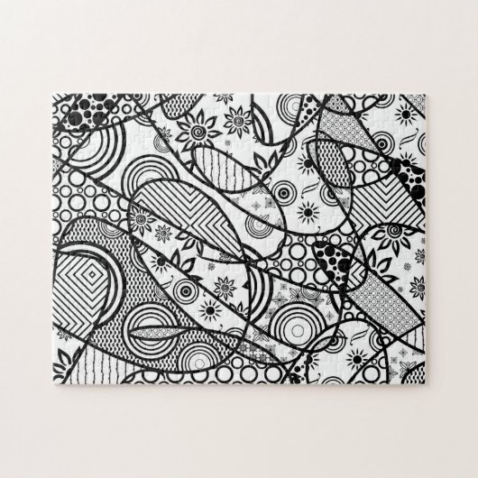 Patchwork voor zwart-wit dvd-station 01 legpuzzel (Horizontaal)