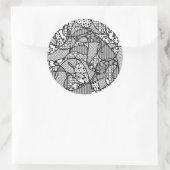 Patchwork voor zwart-wit patroon 04 ronde sticker (Tas)