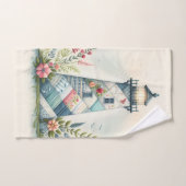 Patchwork Vuurtoren Kust Bloemenscène Bad Handdoek (Handdoek)